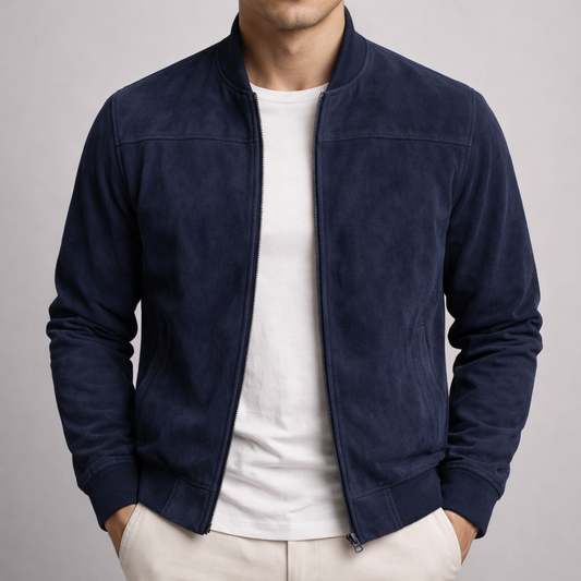 Lorenzo l Luxe Suède Look Heren Jacket met Tijdloze Fit