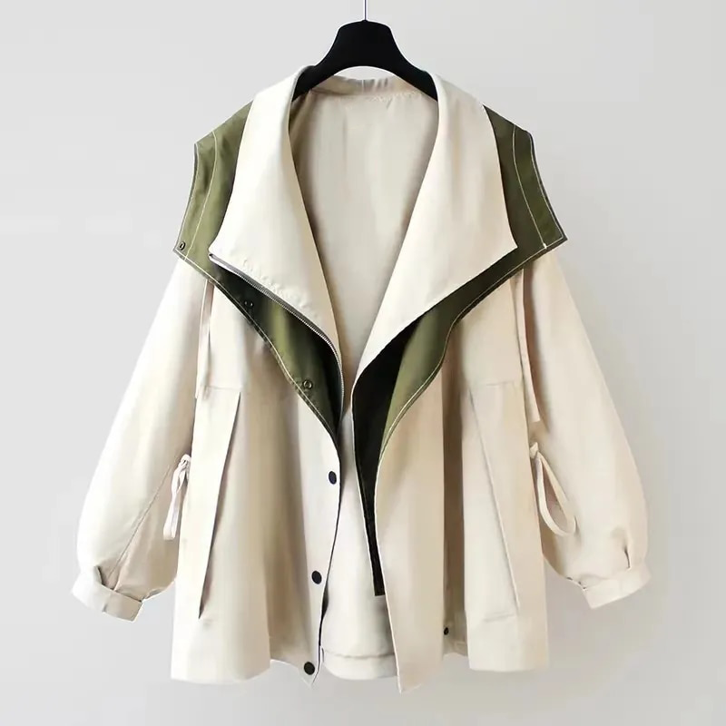 Camille | Moderne Tweekleurige Trenchcoat