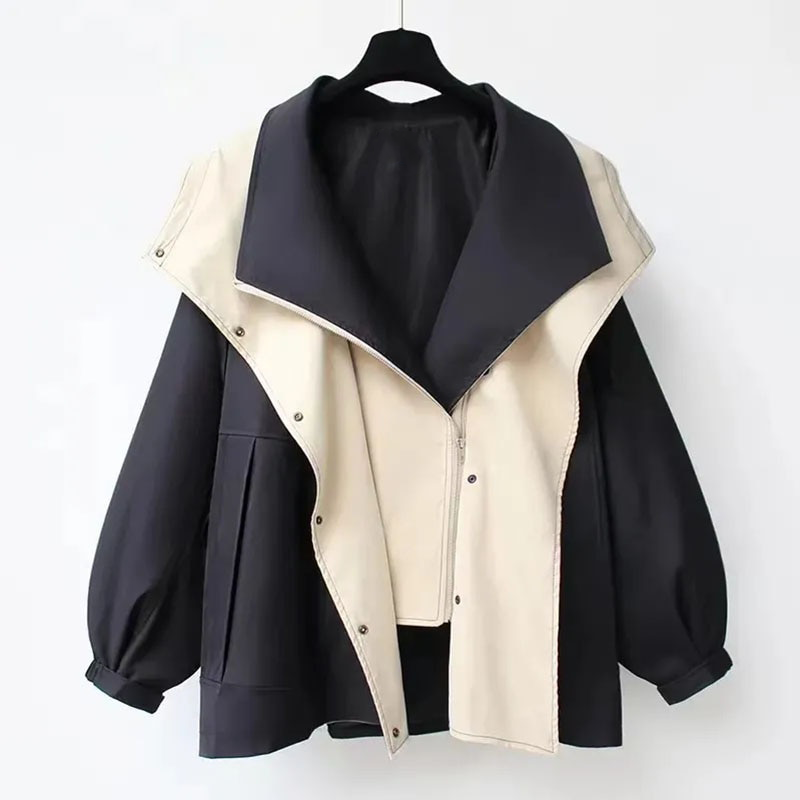 Camille | Moderne Tweekleurige Trenchcoat