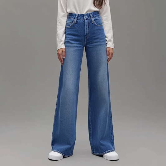 Skye | Blauwe Damesbroek Wide Leg